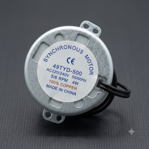 AC Synchronous Motor 220-240V AC 50/60Hz D-Type Half Cut Shaft Low Speed Gear Motor for Microwave Turntable, Display Rotator, Timer, DIY Projects & Automation