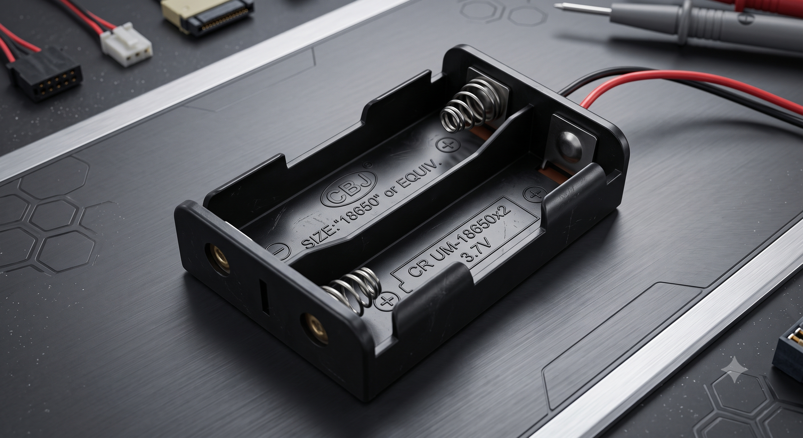 2 Slot 18650 Battery Holder with Wire Leads, 7.4V Dual Cell Battery Case, Hard Plastic Battery Box for DIY Electronics, Arduino, Robotics, LED Projects & Portable Power Supply