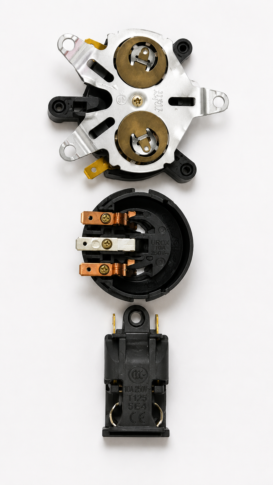 Electric Kettle Complete Repair Kit | Dual Auto Cut-Off Thermostat, 360° Base Connector & 16A 250V ON/OFF Switch | Replacement Spare Parts for Electric Kettle 4pcs set