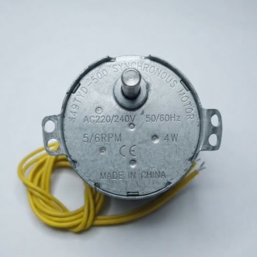AC Synchronous Geared Motor 220-240V 50/60Hz 5/6 RPM 4W Electric Gear Motor for Microwave Turntable, DIY Projects, Display Rotator & Automation Equipment