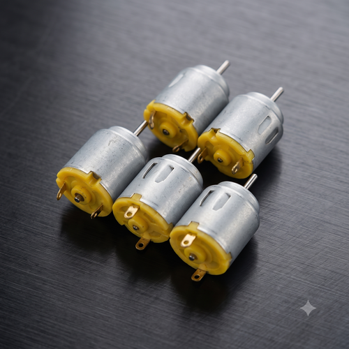 130 DC Motor 3V-6V High Speed Brushed Electric Motor for DIY Robot Car, Science Projects, Toy Motor, Arduino & Robotics (Pack of 5)