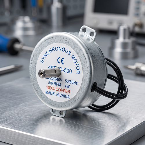 AC Synchronous Motor 220-240V AC 50/60Hz D-Type Half Cut Shaft Low Speed Gear Motor for Microwave Turntable, Display Rotator, Timer, DIY Projects & Automation