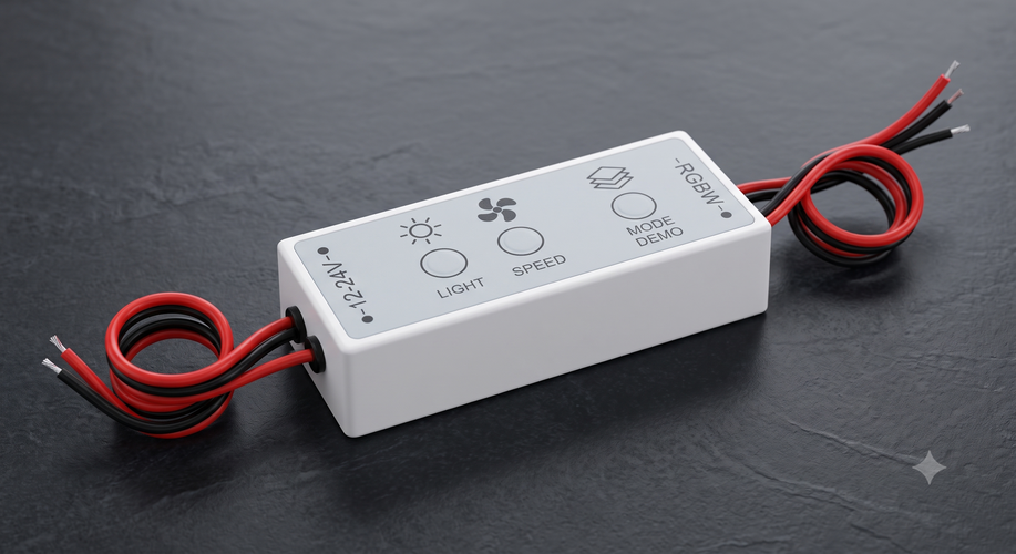 XELTROX Mini LED Dimmer Controller 12V-24V DC | 3-Key PWM Brightness & Dynamic Mode Controller for Single Color LED Strip Lights | Inline LED Light Controlle