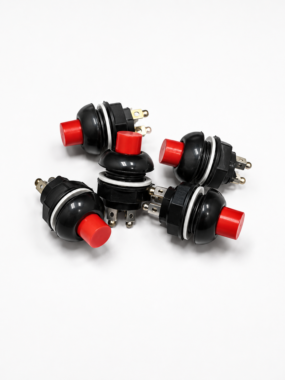 Universal Panel Mount Momentary Push Button Switch | Normally Open (NO) Push Switch for Submersible Motor Control Panel, Water Pump Starter & Electrical Control Board | Pack of 5